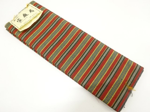 JAPANESE KIMONO / ANTIQUE STRIPE PATTERN WOVEN HOME COURT GROUND BOLT